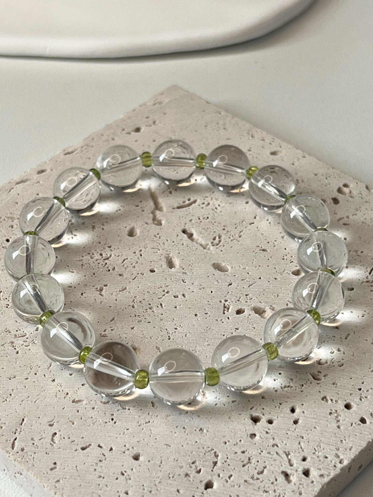 Natural white crystal bracelet【Chasing Morning Light ✨】