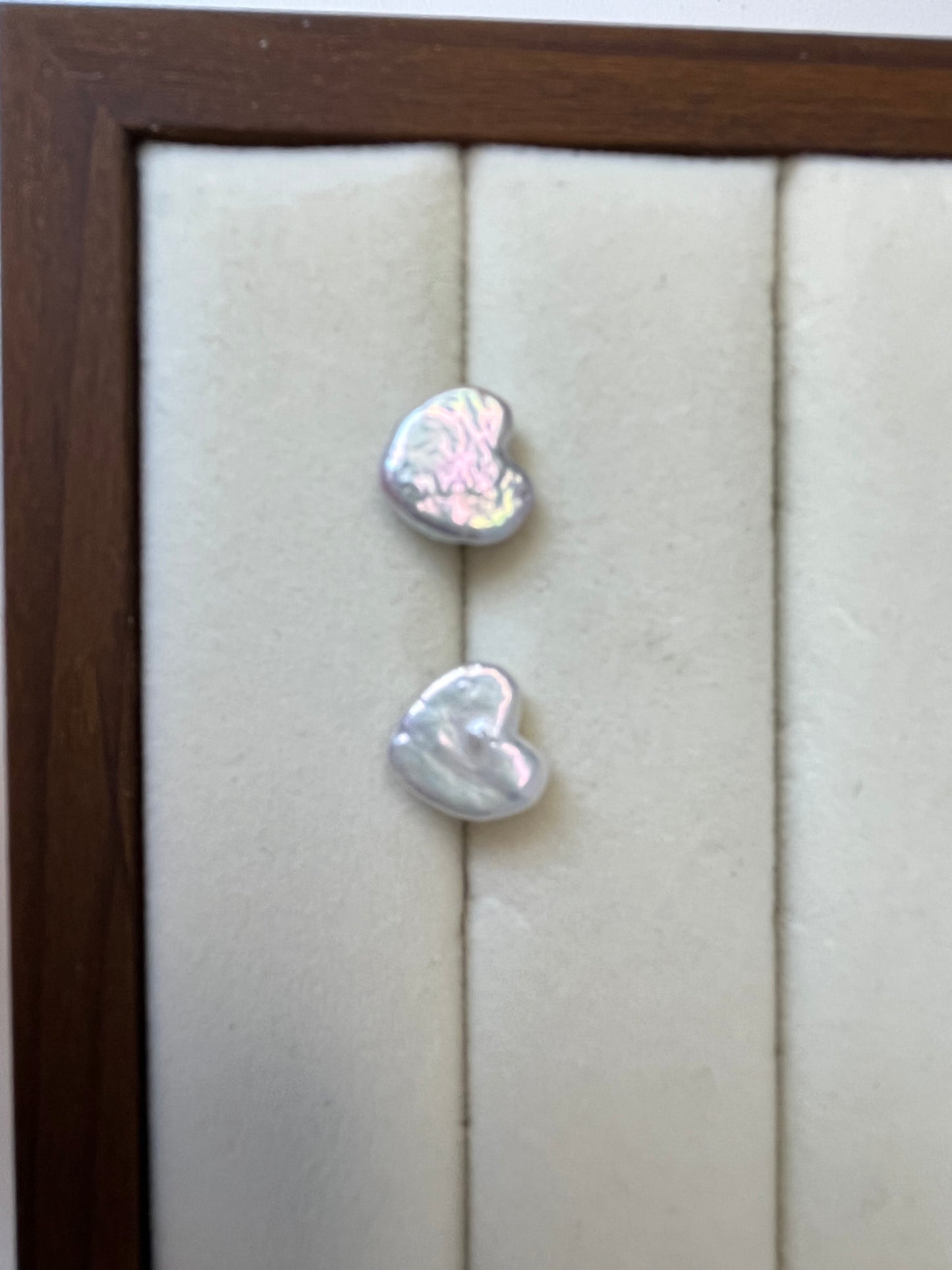 Handmade natural pearl love baroque earrings