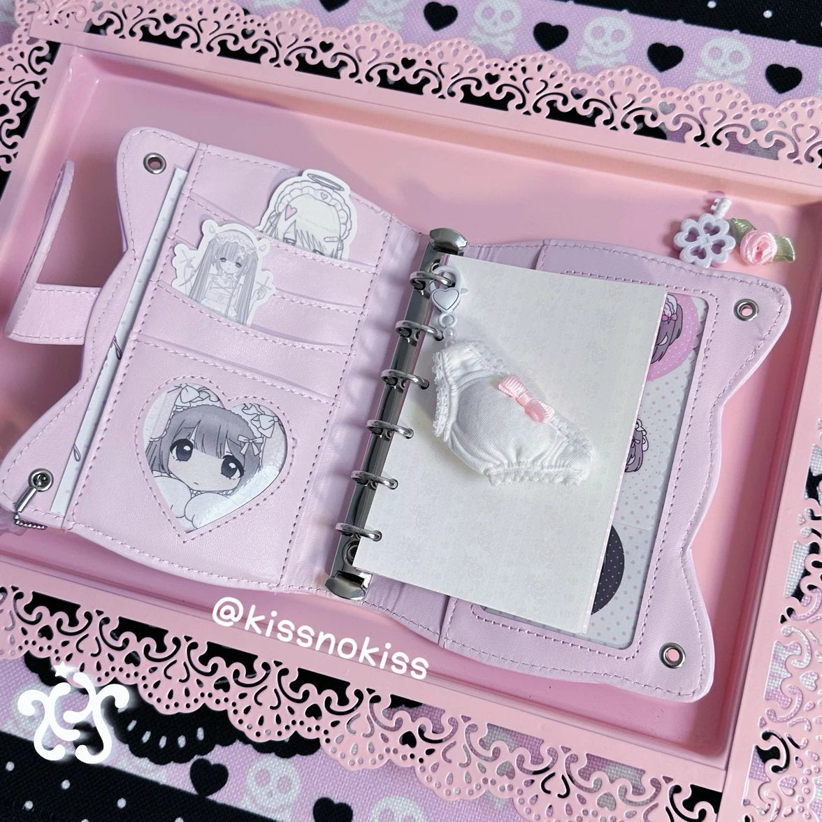 【pre-order link】 kissnokiss cat polka dot binder A7