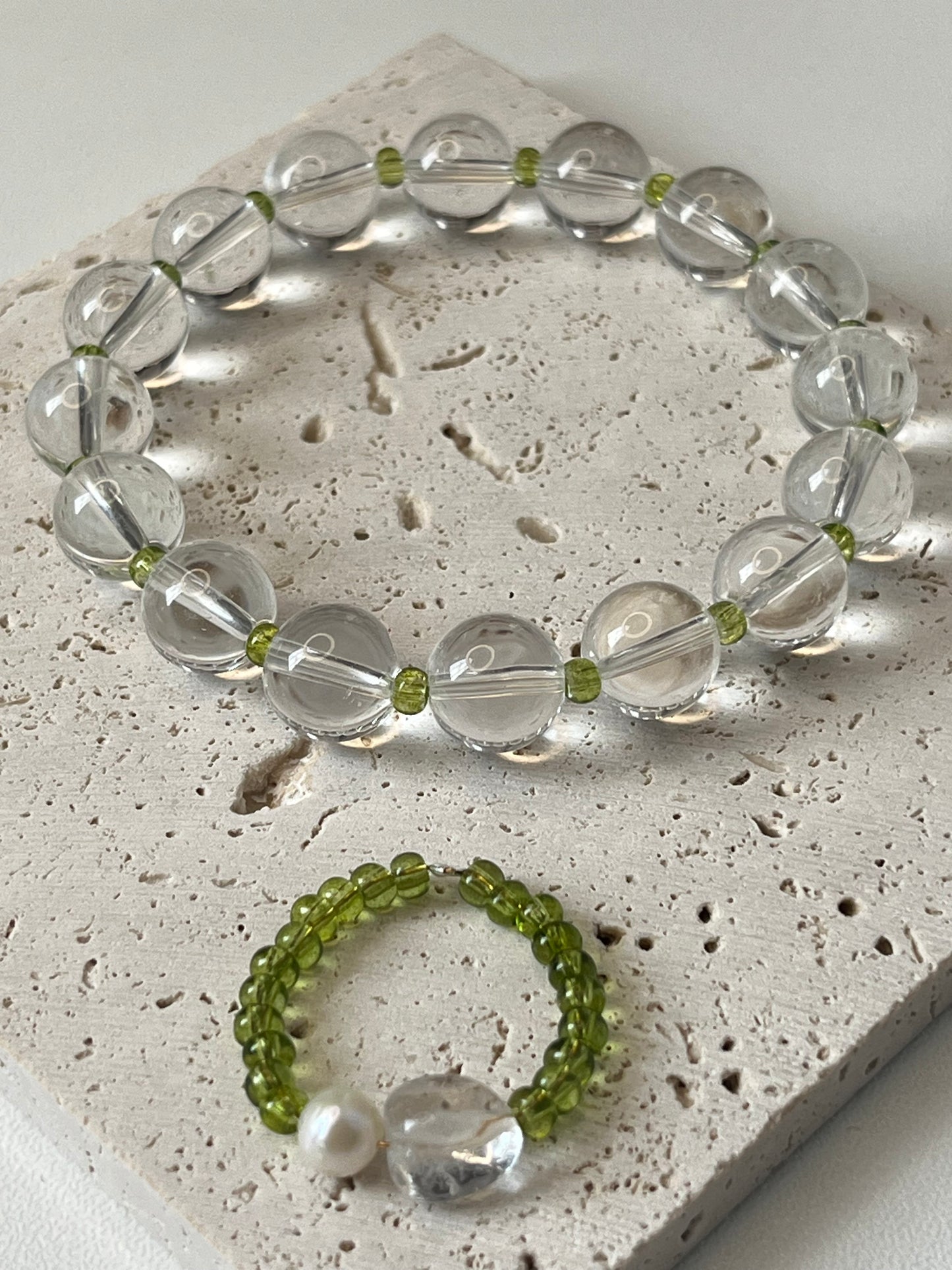 Natural white crystal bracelet【Chasing Morning Light ✨】